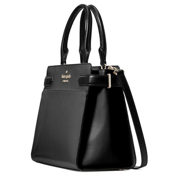 New Kate Spade Staci Medium Satchel Saffiano Leather Black - Picture 2 of 4